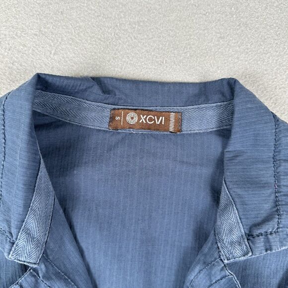 XCVI Jacket Women’s Small Blue Tie Front Collared Long Sleeve - Picture 9 of 16